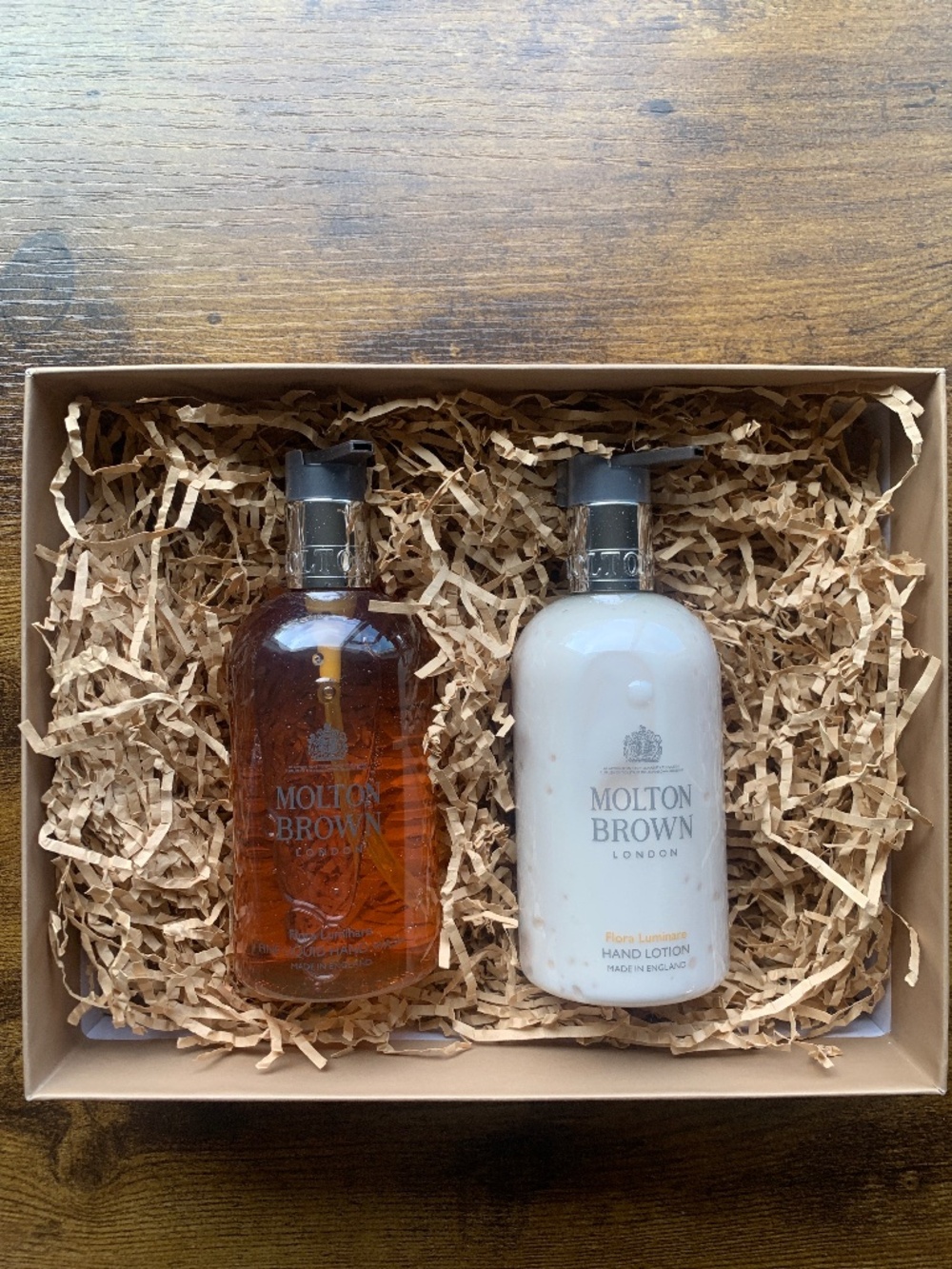 Molton Brown Flora Luminara fine liquid handwash and hand lotion